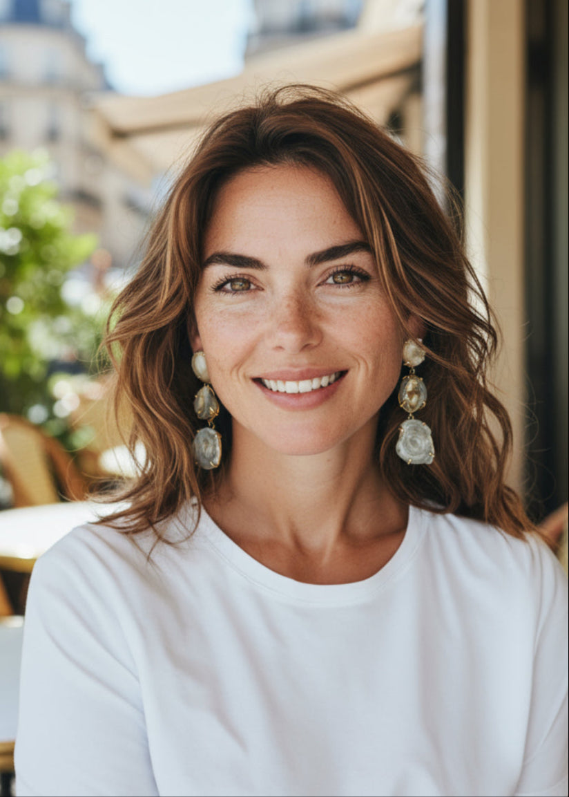 Three Stone Drop Earrings